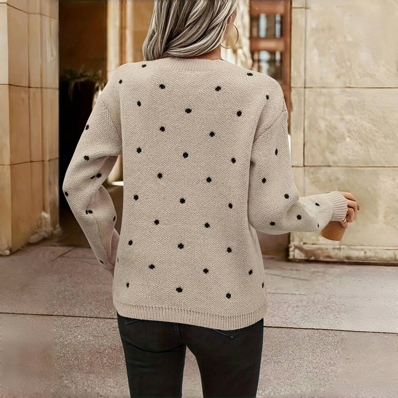Kimberly | Cozy Knit Sweater with Polka Dot Pattern