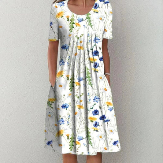 Madison | Women’s Stylish Floral Midi Dress With Pockets