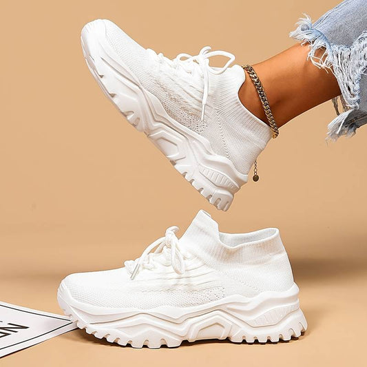 Ivory | Women’s Breathable Knit Sneakers with Orthopedic Design | Comfort