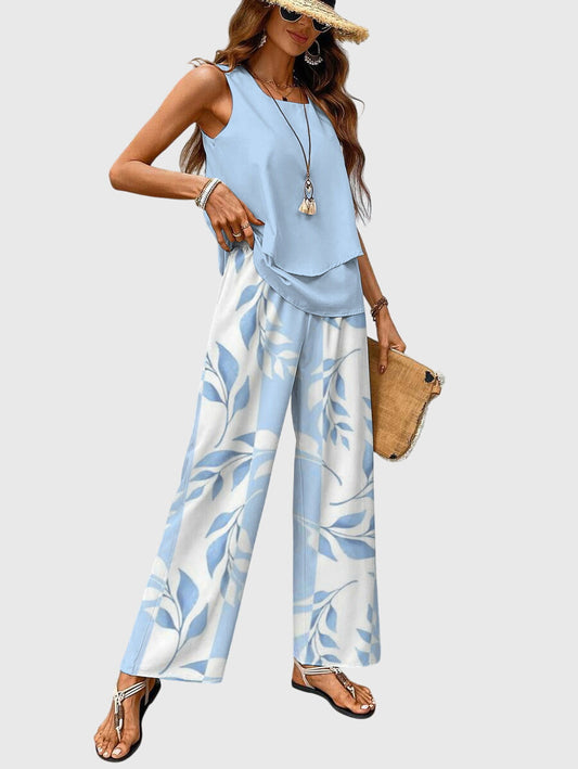 Isadora | Layered Top & Breezy Pants Set