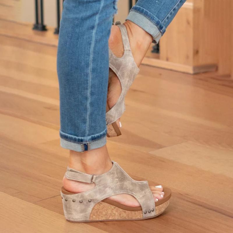 Azalea | Women’s Wedge Sandals with Ankle Strap