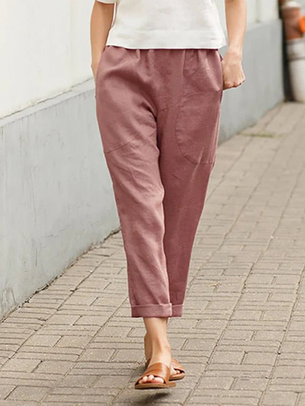 Arlette | Women’s Relaxed Mid-Rise Tapered Trousers | Comfortable