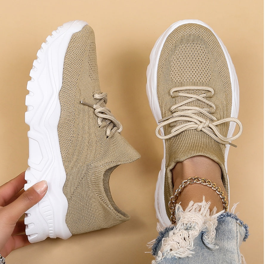 Ivory | Women’s Breathable Knit Sneakers with Orthopedic Design | Comfort