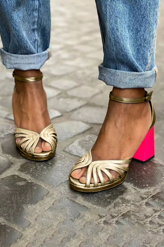 Yvette | Women’s chunky strappy heel sandals with ankle strap
