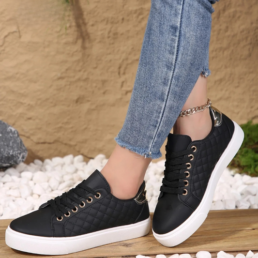 Devyn | Women’s Quilted Lace-Up Sneakers | Comfortable