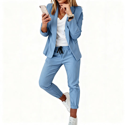 Gwendolyn | Women’s Oversized Structured Blazer with Wide-Leg Pants | Comfortable