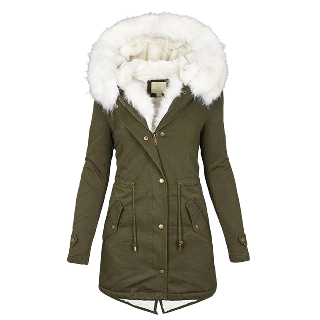 Heather | Elegant Winter Jacket with Hood and Button Details