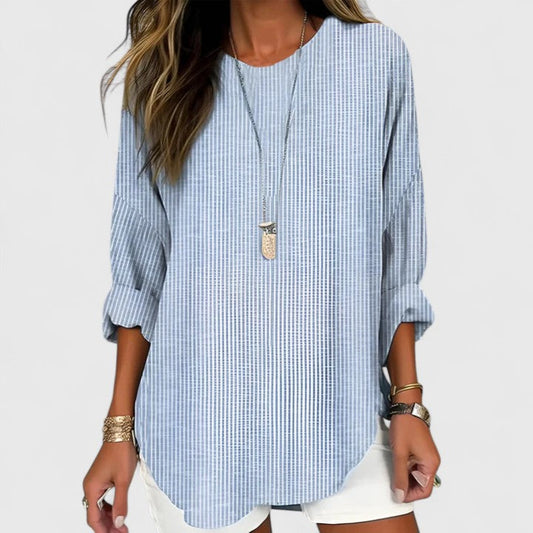 Eliana | Comfortable Blouse with Striped Relaxed Fit Design