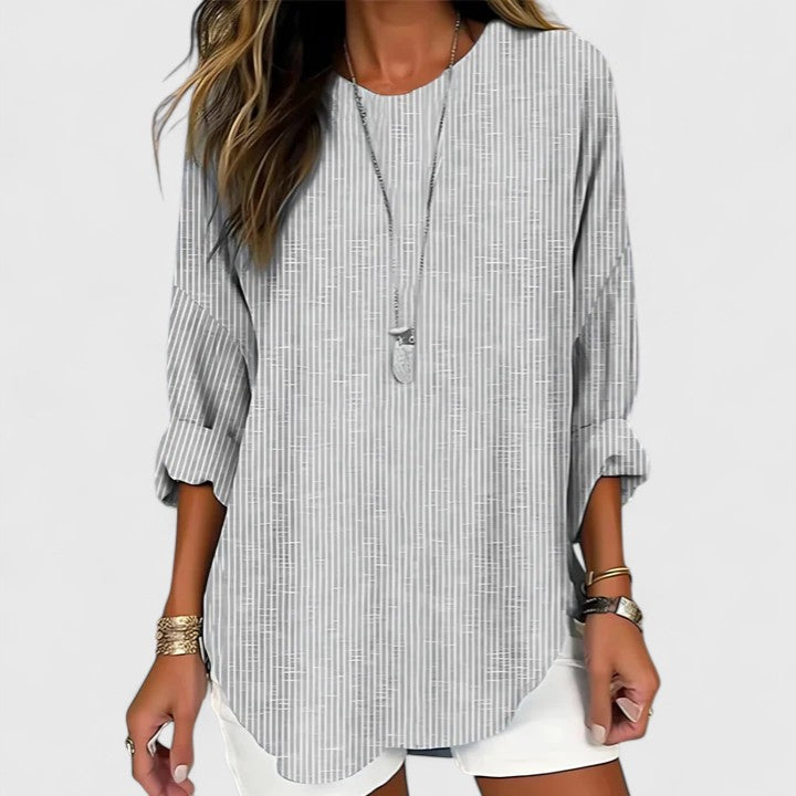 Eliana | Comfortable Blouse with Striped Relaxed Fit Design