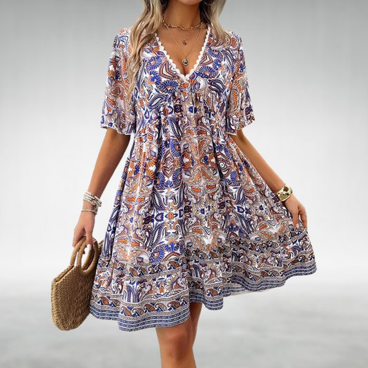 Presley | Women’s Boho Paisley Mini Dress | Paisley