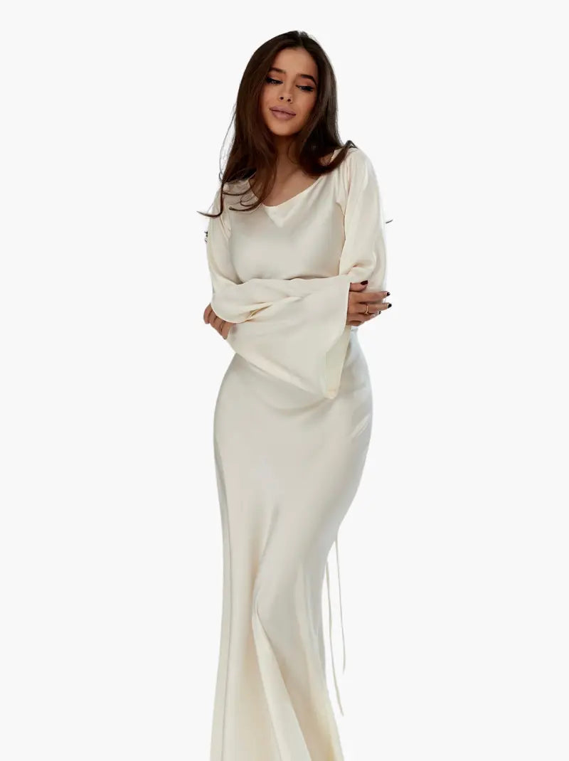 Natalie | Elegant long sleeve maxi dress with flowing fit