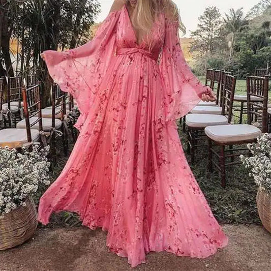 Galina | Women’s Floral Print Maxi Dress | Elegant