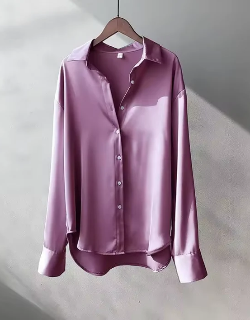Rhea | Women elegant blouse with button down and relaxed fit