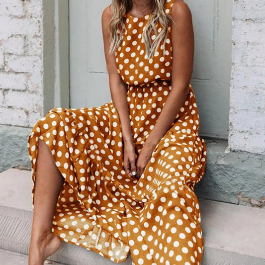 Perla | Women’s Modern Sleeveless Maxi Dress with Flowing Skirt