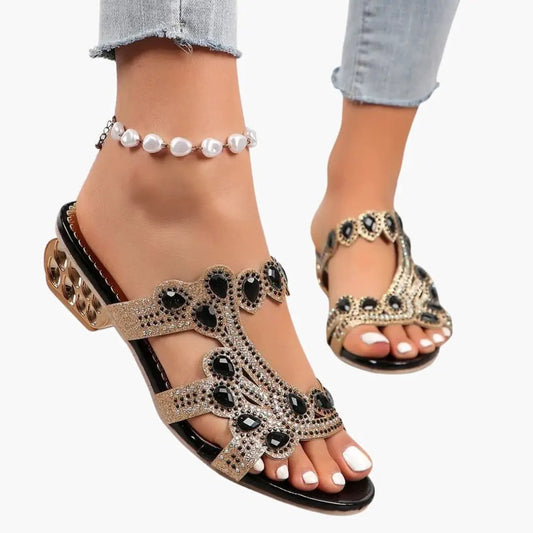 Theresa | Women’s Adjustable Strap Sandals With Embellished Upper