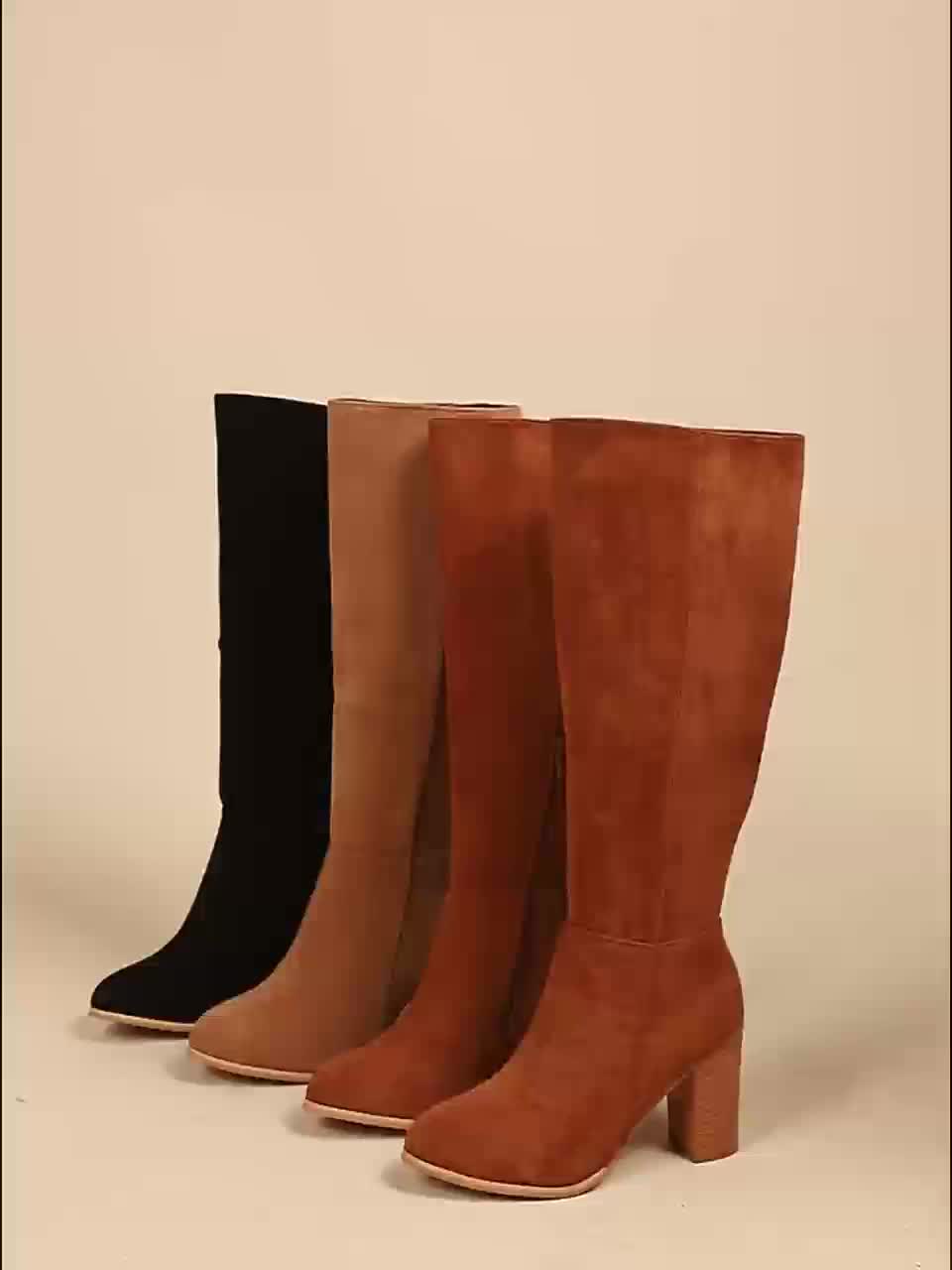 Amanda | Women's Block Heel Knee High Boots