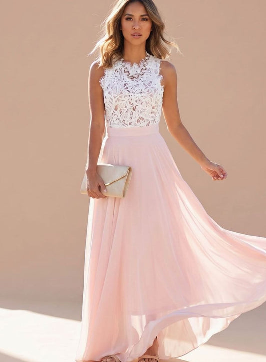 Susan | Women's Lace Chiffon Maxi Dress for Parties