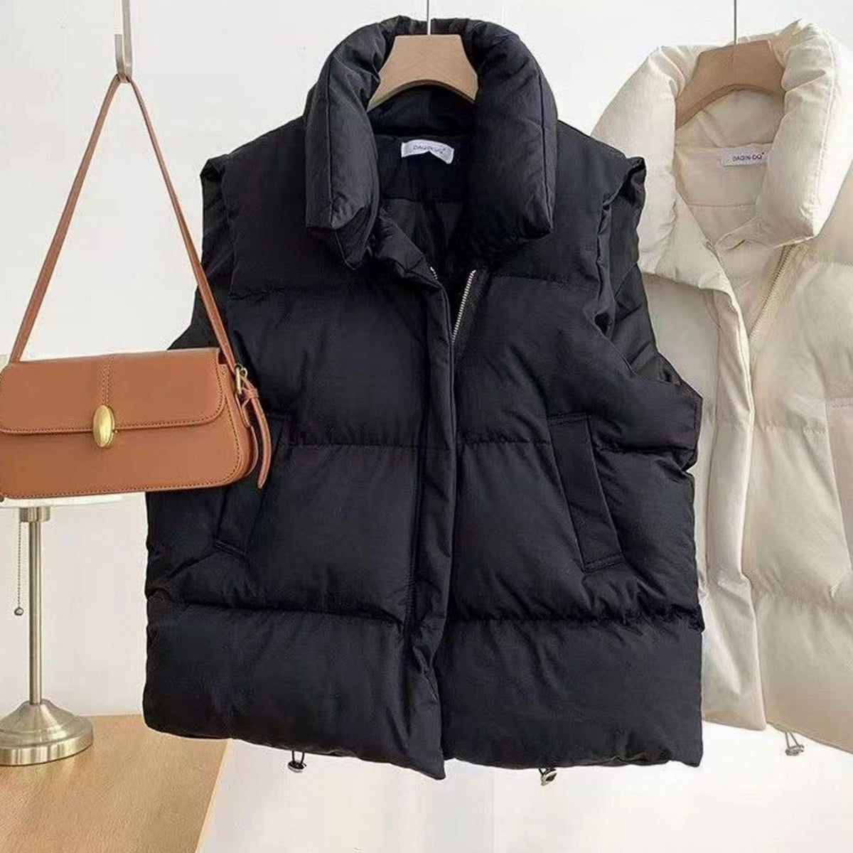 Aveline | Women's Puffer Vest with Shawl Collar and Boxy Fit