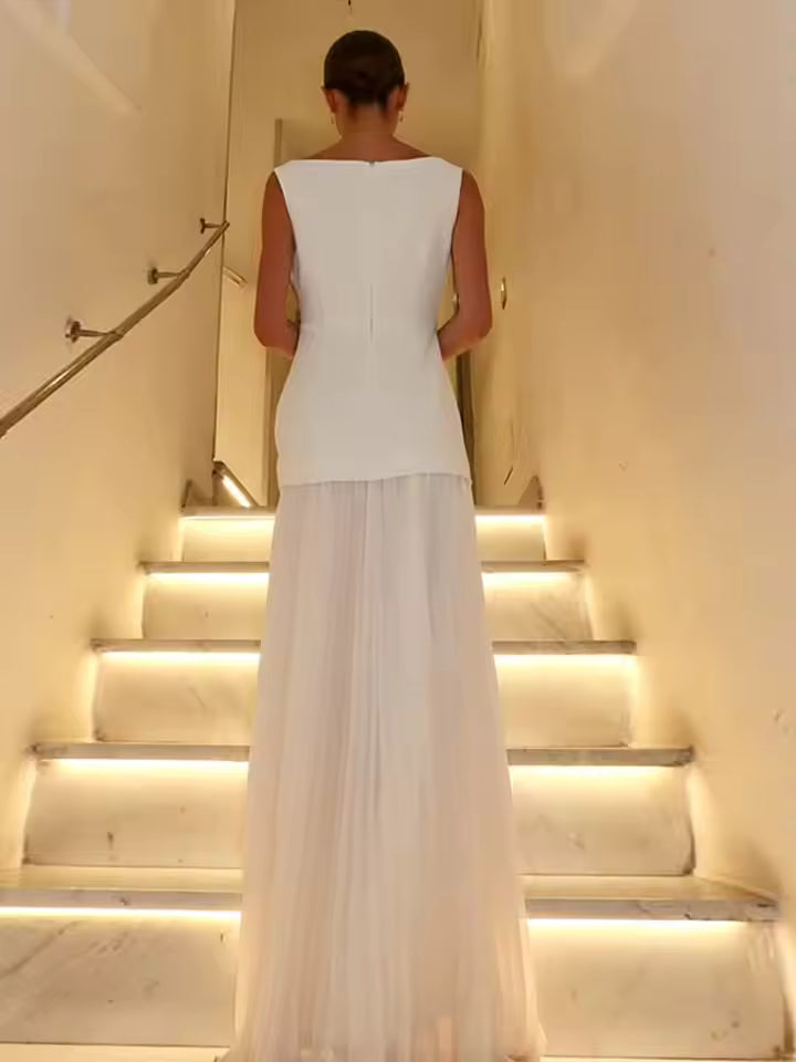 Rosanna | Sleeveless Dress With Flowing Pleats