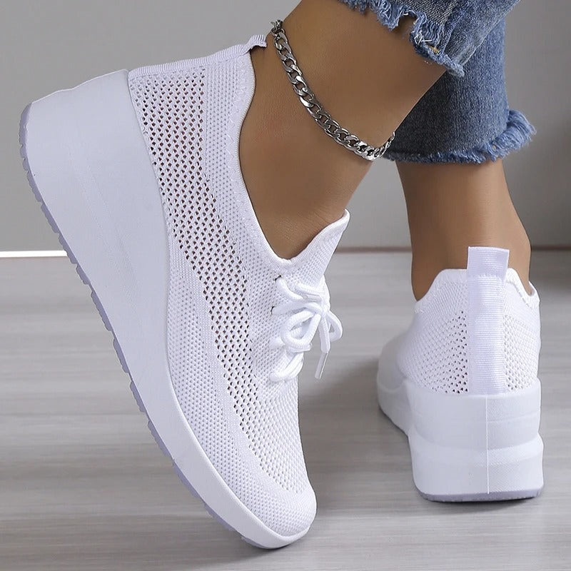 Elaris | Women Lace Up Sneakers with Breathable Design and Cushioned Sole