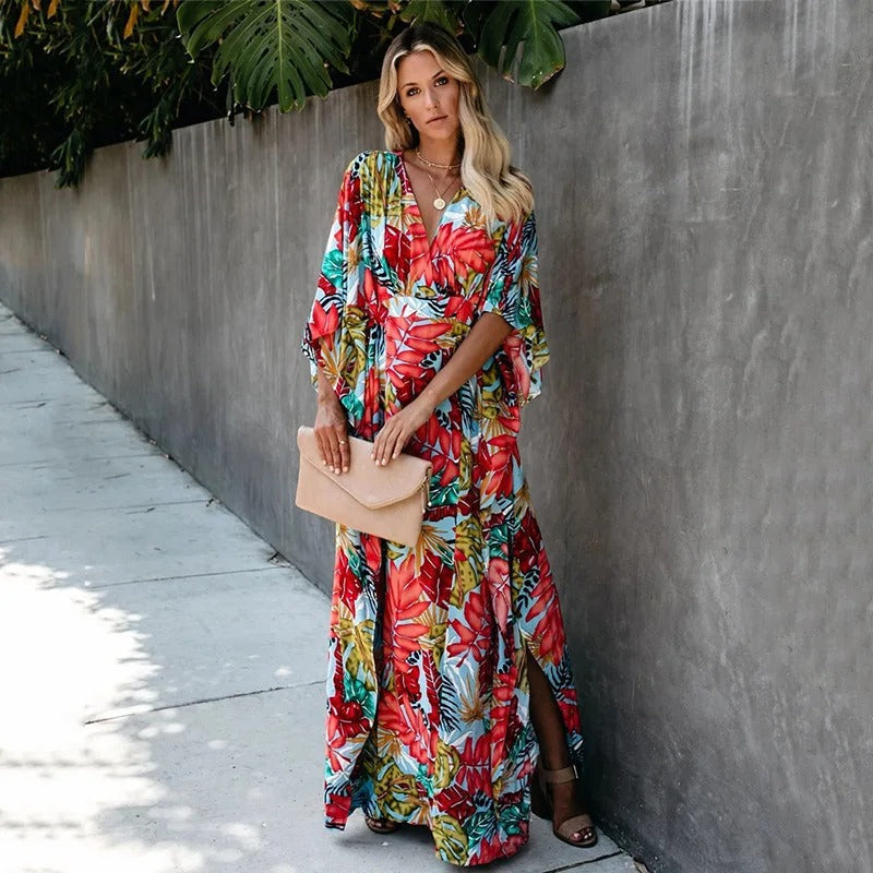Willow | Women’s boho printed maxi dress with long sleeves