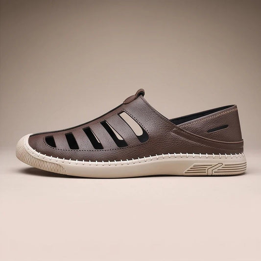 Marlon | Men’s leather fisherman sandals with closed toe