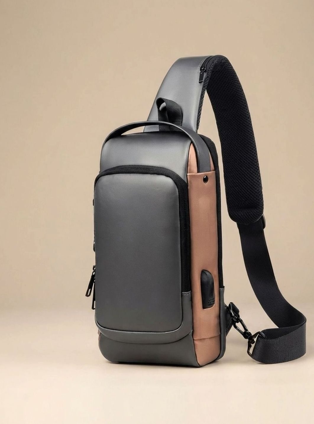 Theodore | Men's Water-Repellent Shoulder Bag with USB Port