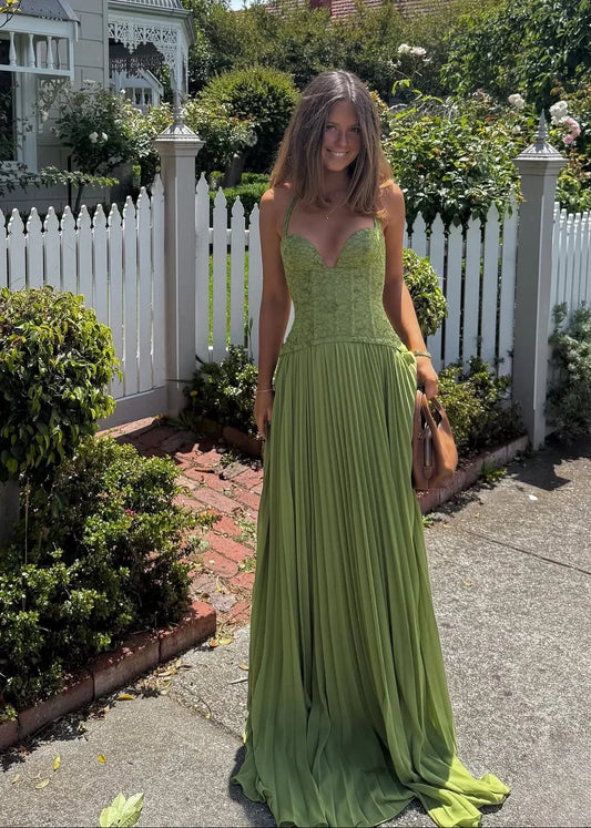 Charlotte | Women Maxi Wedding Guest Dress with Halter Neck and Pleats