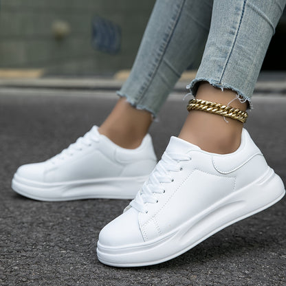 Barbara | Women's Leather Sneakers with Lace-Up Closure
