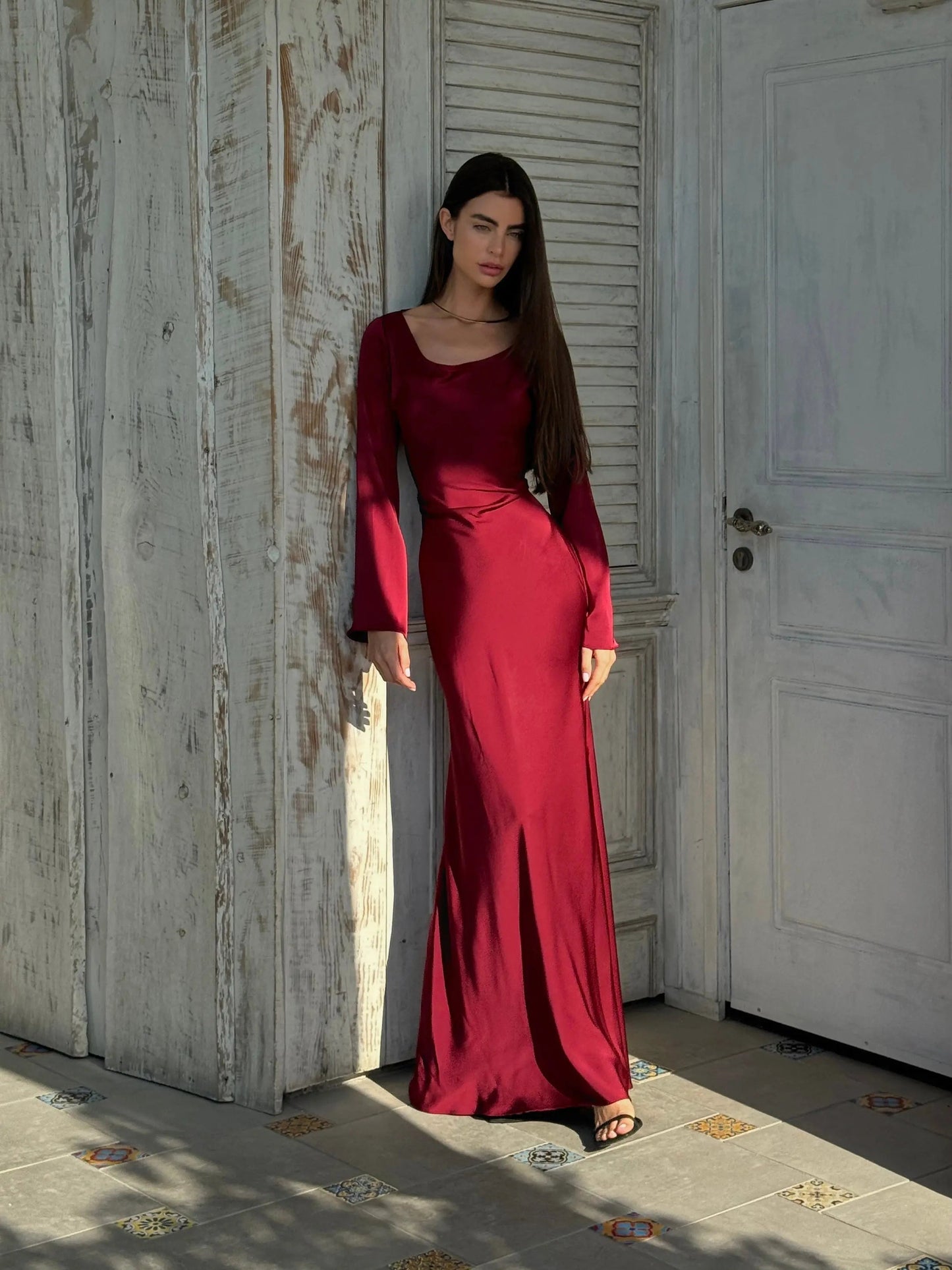 Natalie | Elegant long sleeve maxi dress with flowing fit
