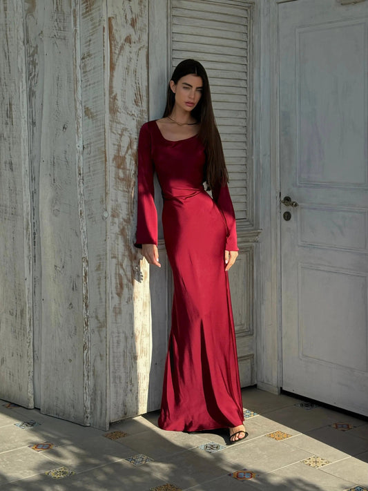 Natalie | Elegant long sleeve maxi dress with flowing fit
