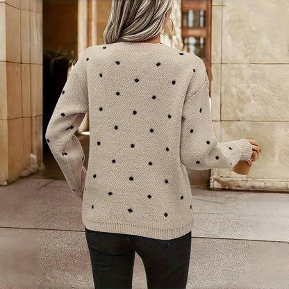Kimberly | Cozy Knit Sweater with Polka Dot Pattern