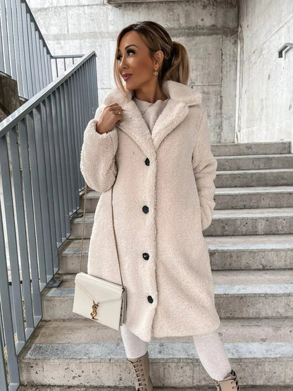 Mary | Plush Trench Coat with Button Closure