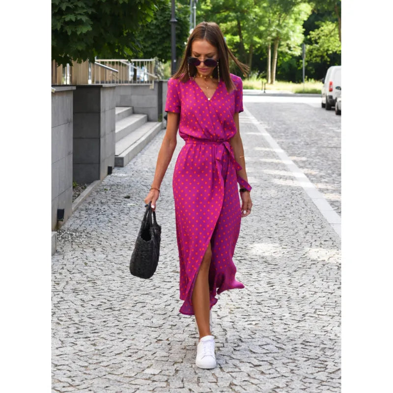 Layla | Elegant Midi Dress with Polka Dot Print