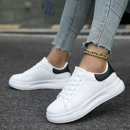 Barbara | Women's Leather Sneakers with Lace-Up Closure