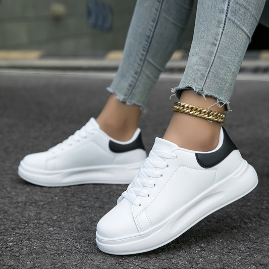 Barbara | Women's Leather Sneakers with Lace-Up Closure