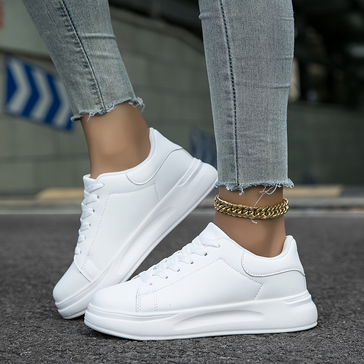 Barbara | Women's Leather Sneakers with Lace-Up Closure