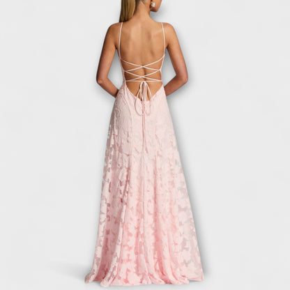 Abigail | Floral lace maxi dress with straps for special occasions