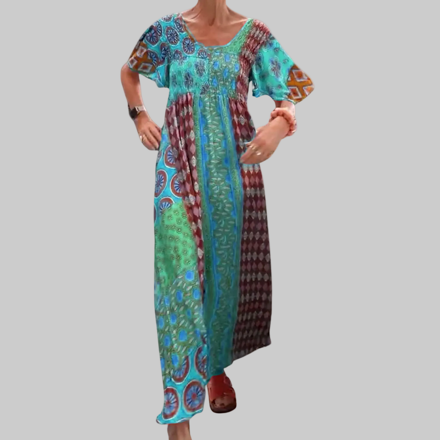 Evelyn | Women's maxi dress in bohemian patchwork design