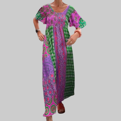 Evelyn | Women's maxi dress in bohemian patchwork design