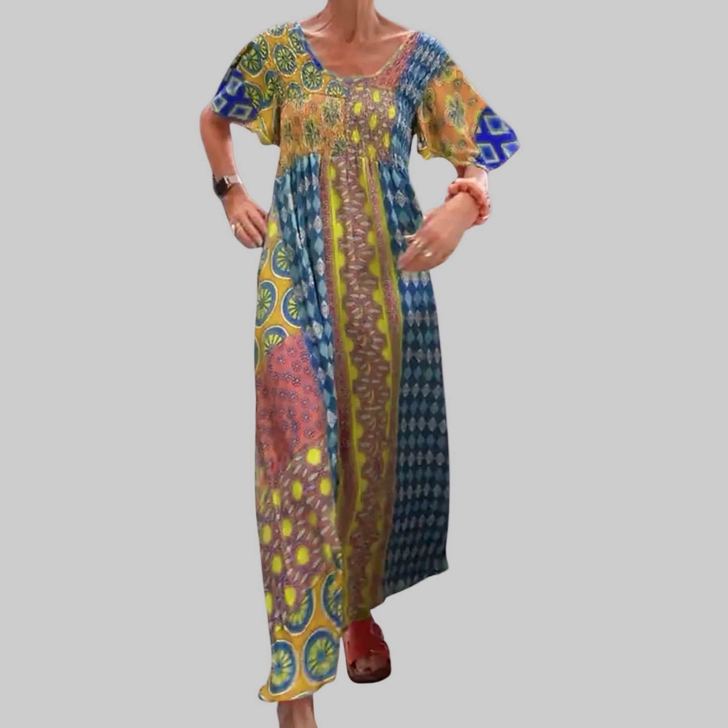 Evelyn | Women's maxi dress in bohemian patchwork design