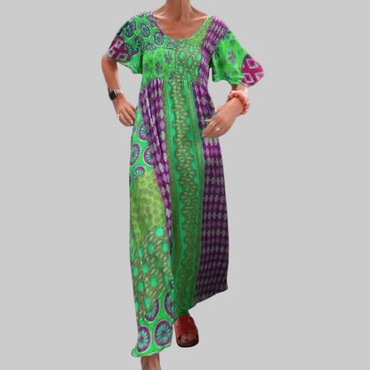 Evelyn | Women's maxi dress in bohemian patchwork design