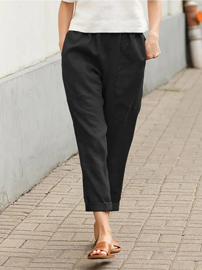 Arlette | Women’s Relaxed Mid-Rise Tapered Trousers | Comfortable