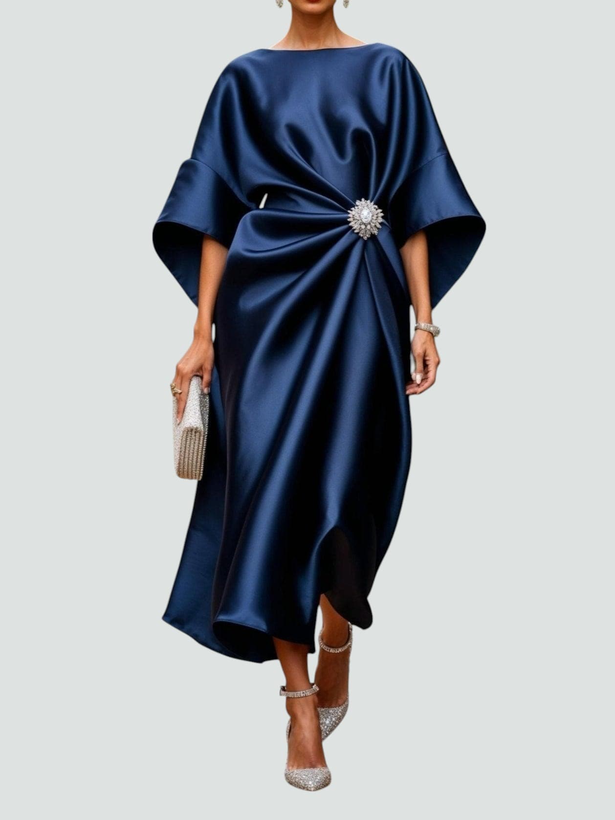 Brynn | Women’s Elegant Midi Dress with Draped Silhouette | Elegant