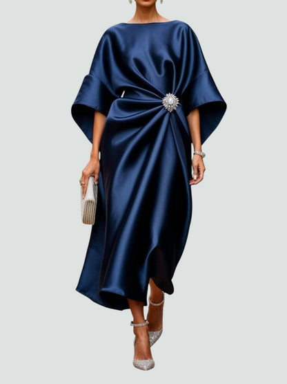 Brynn | Women’s Elegant Midi Dress with Draped Silhouette | Elegant