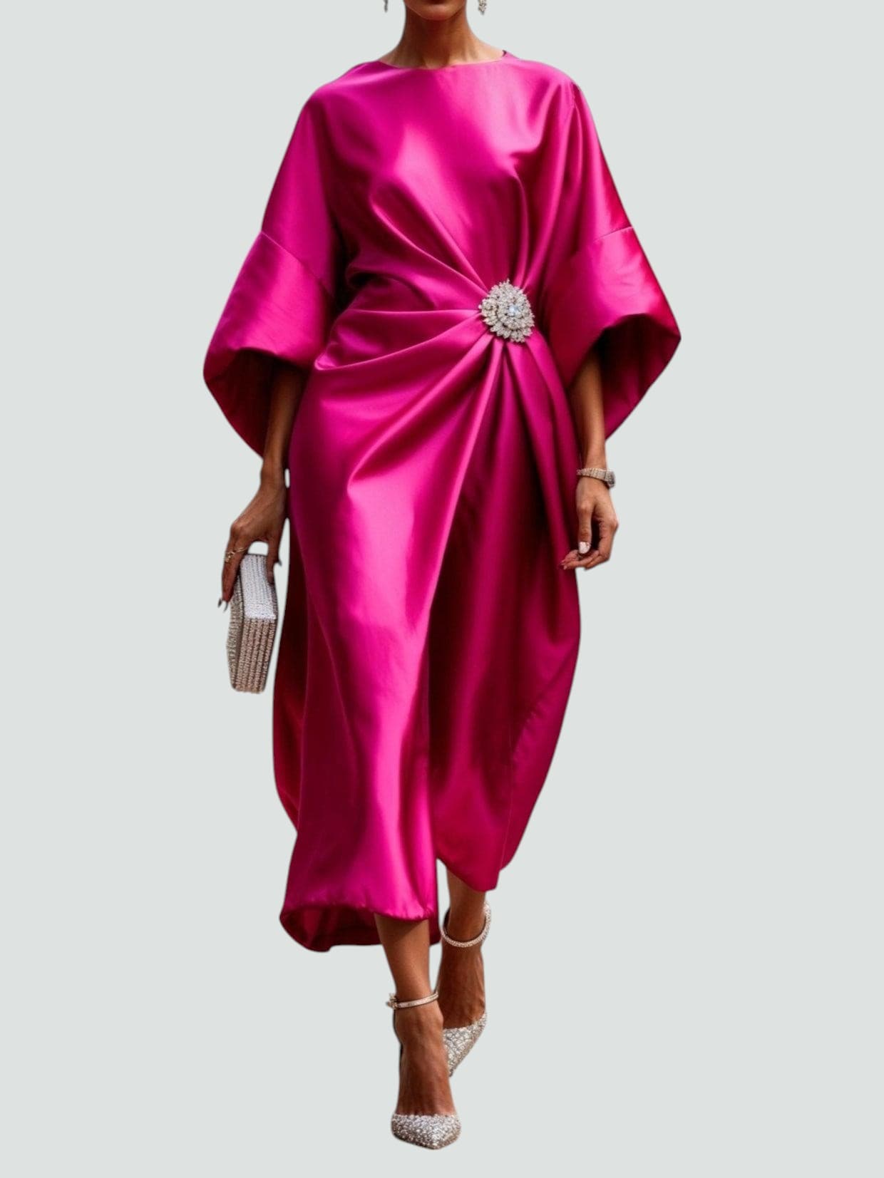 Brynn | Women’s Elegant Midi Dress with Draped Silhouette | Elegant