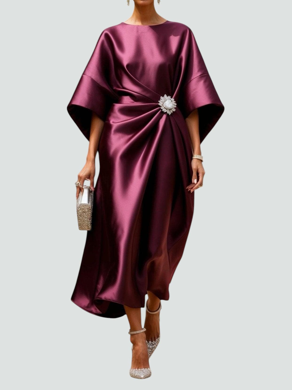 Brynn | Women’s Elegant Midi Dress with Draped Silhouette | Elegant