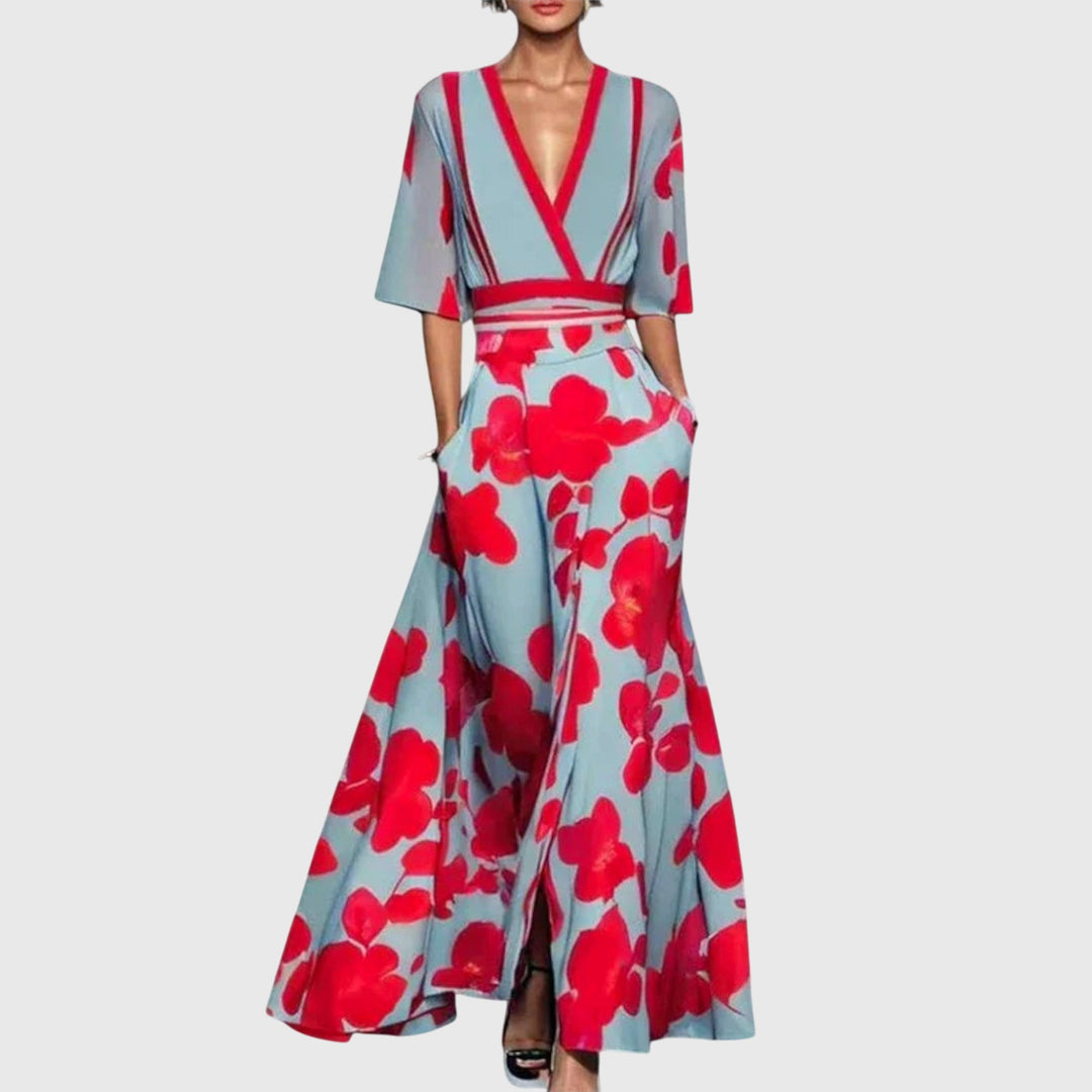 Cassidy | Women’s Midi Wrap Dress with V-Neck | Elegant