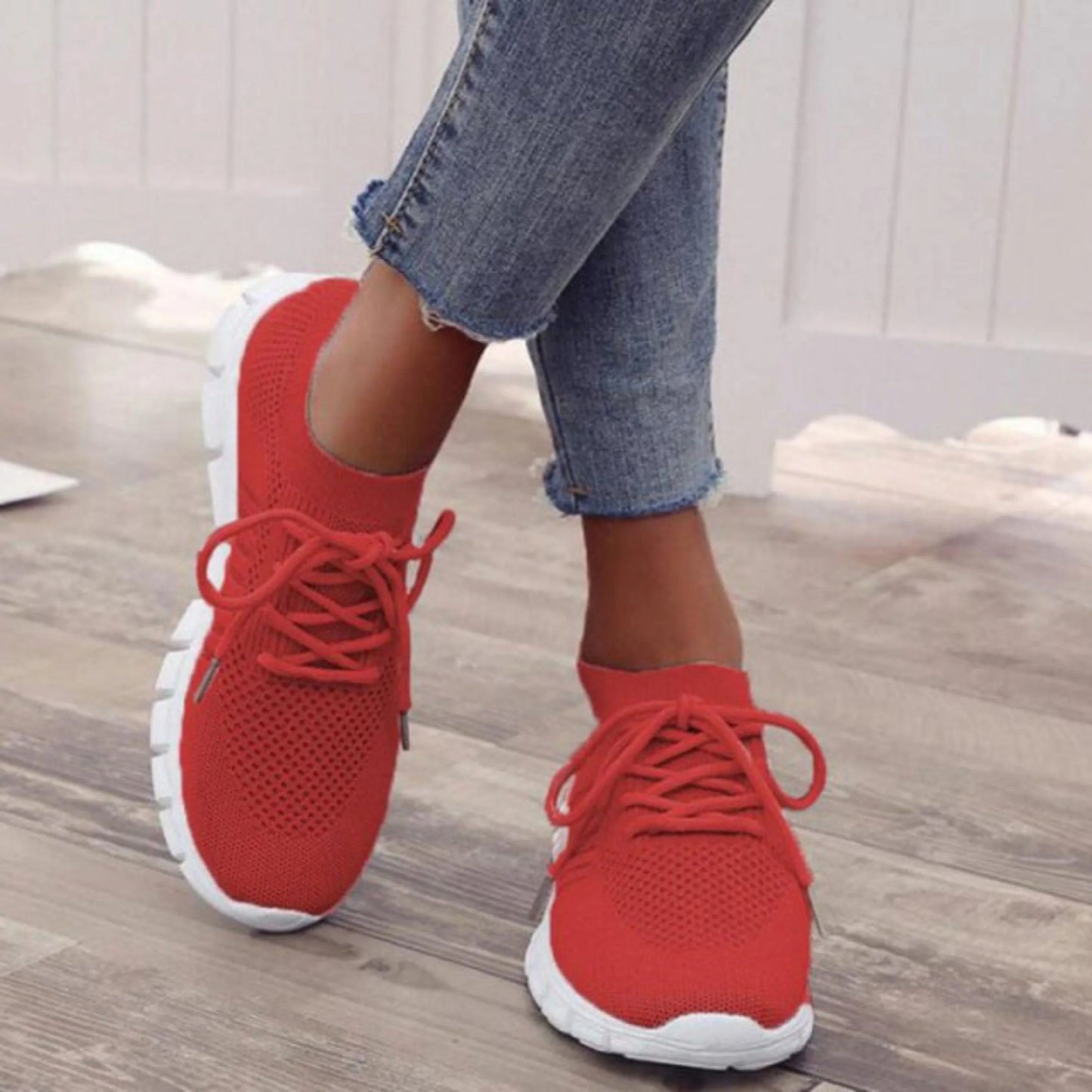 Velnira | Women Lace Up Sneakers with Breathable Design and Cushioned Sole