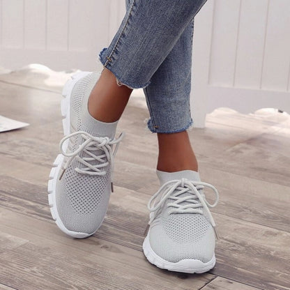 Velnira | Women Lace Up Sneakers with Breathable Design and Cushioned Sole